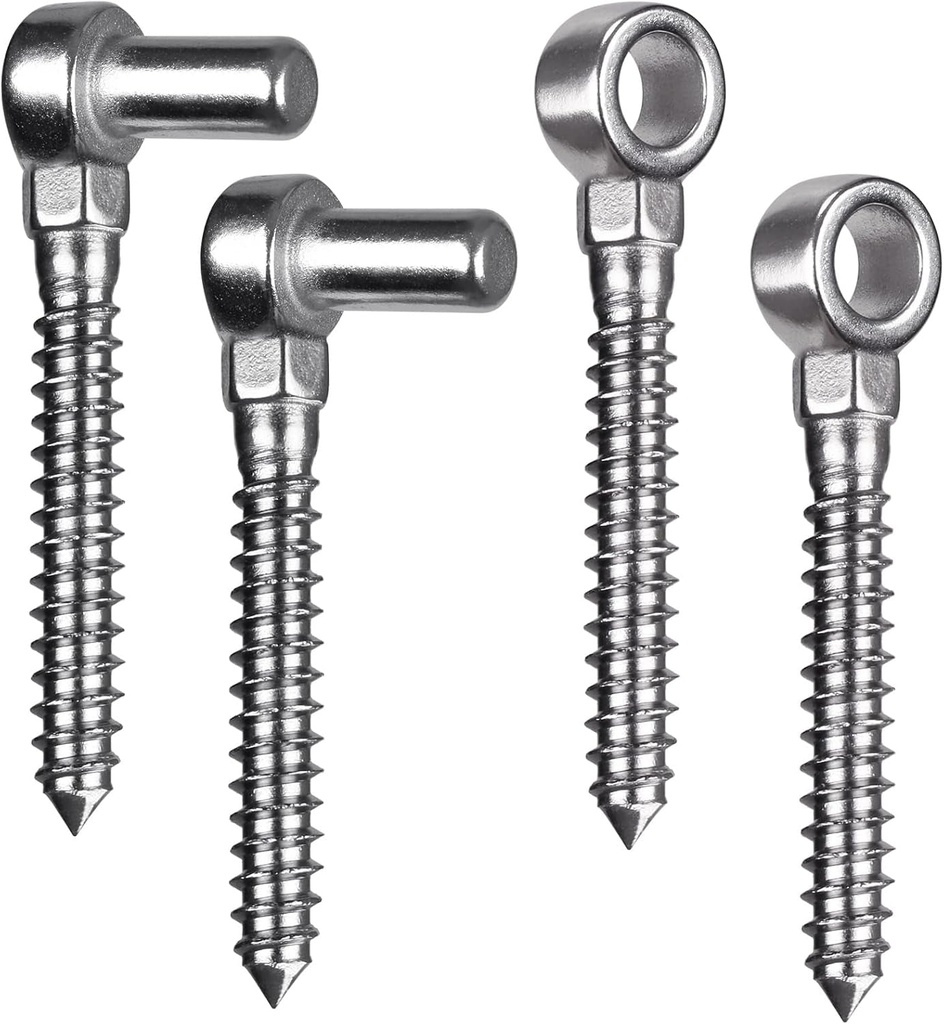 Cast 304 Stainless Steel Heavy Duty Gate Hinges, 2Pack Gate Hinges Heavy Duty, M12 Hook and Eye Hinges, Partial Thread Gate Bolt Hook, Wood Gate Hinge for Farm, Fence Gates