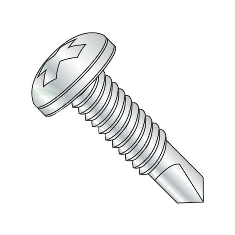 10-24 X 3/4" Self-Drilling Screws/Phillips/Pan Head/Steel/Zinc / #3 Drill Point/Machine Screw Thread (Carton: 5,000 Pcs)
