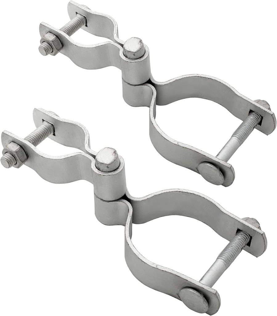 HITTITE 1-3/8" X 2-3/8" Chain Link Fence Gate Post Hinge, Heavy Duty Gate Hinges with 1-3/8" Female Hinges （2 Piece）And 2-3/8" Male Hinges （2 Piece）, Nut/Bolt Included, 3Mm Thickness.