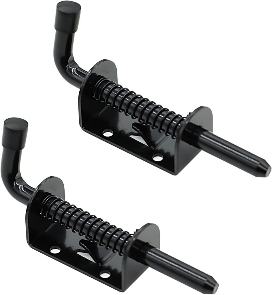 2 Packs 5 Inch Spring Loaded Barrel Bolt Latch Pin, Heavy Duty Steel Sliding Door Lock for Doors/Cabinets/Chests, 2Mm Thickened Interior and Outdoor Solid Hardware Latch