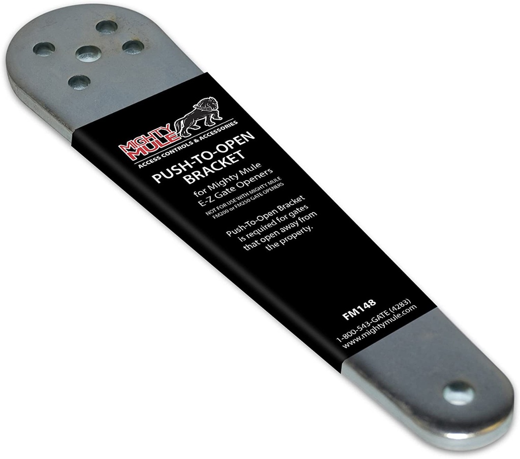 Mighty Mule Push to Open Gate Bracket (FM148) for Mighty Mule Automatic Gate Openers,Silver