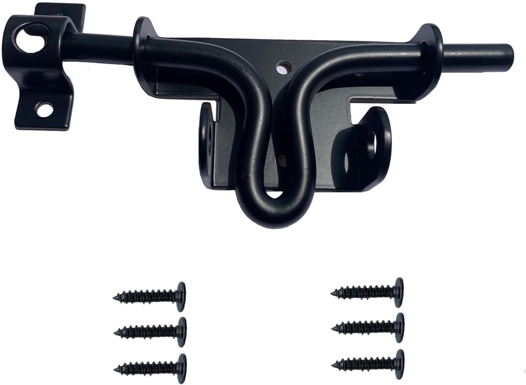 Heavy Duty Slide Bolt Gate Latch with Padlock Hole for Outdoor Fence Doors - Durable Hardware for Wood and Vinyl Fences; Ideal Lock for Outdoor Gates, Including Yard Doors and Barn Doors