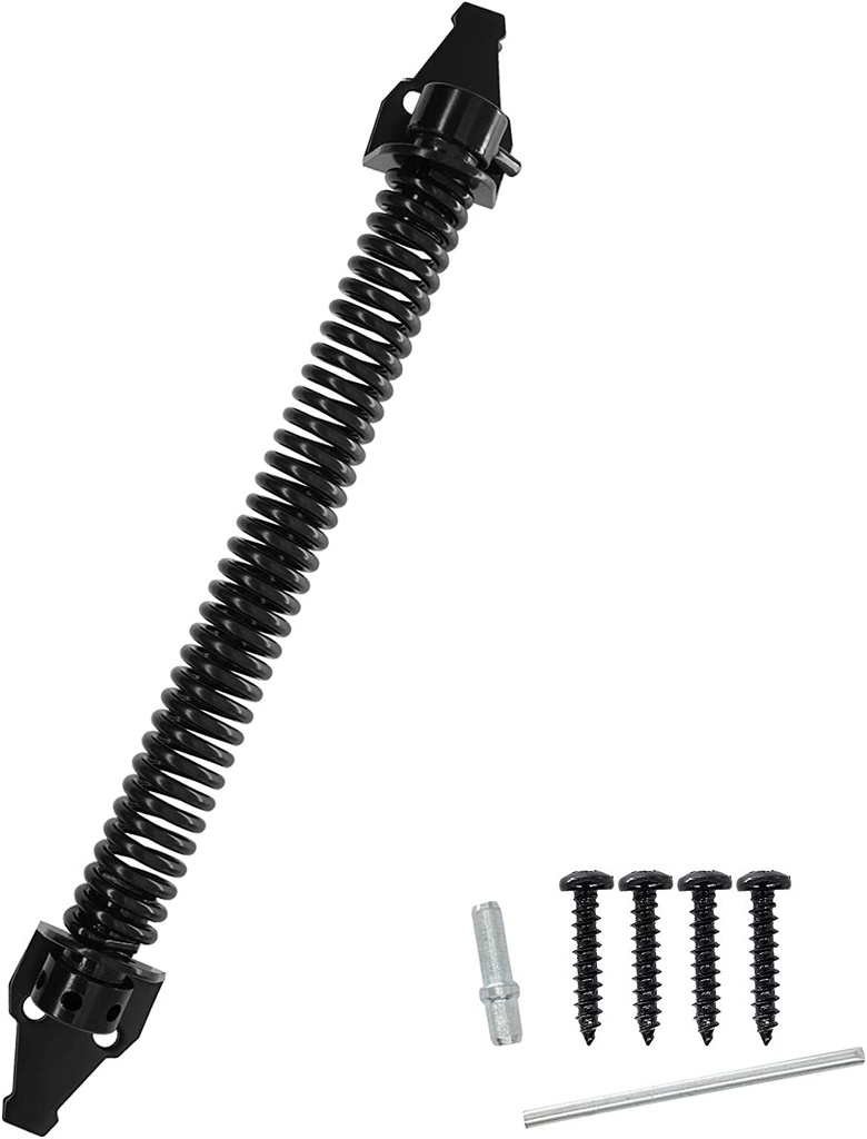 13 Inch Self Closing Gate Door Spring Hardware for Wooden and Vinyl Fence with Adjustable Tool,Steel,Black
