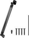 12" Gate Spring Self Closing Outdoor Door Spring Automatic Gate Closure Hardware with Adjustable Tool for Wooden Vinyl Fence, Black Finish