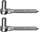 One-Piece Molding Chain Link Lag Screw Hinge, 304 Stainless Steel Post Side Wood Bolt Hinges for Wooden Gate or Post, Screw in Pin Hinge 5/8'' Lag Bolt Hinge (2Pcs, M12)