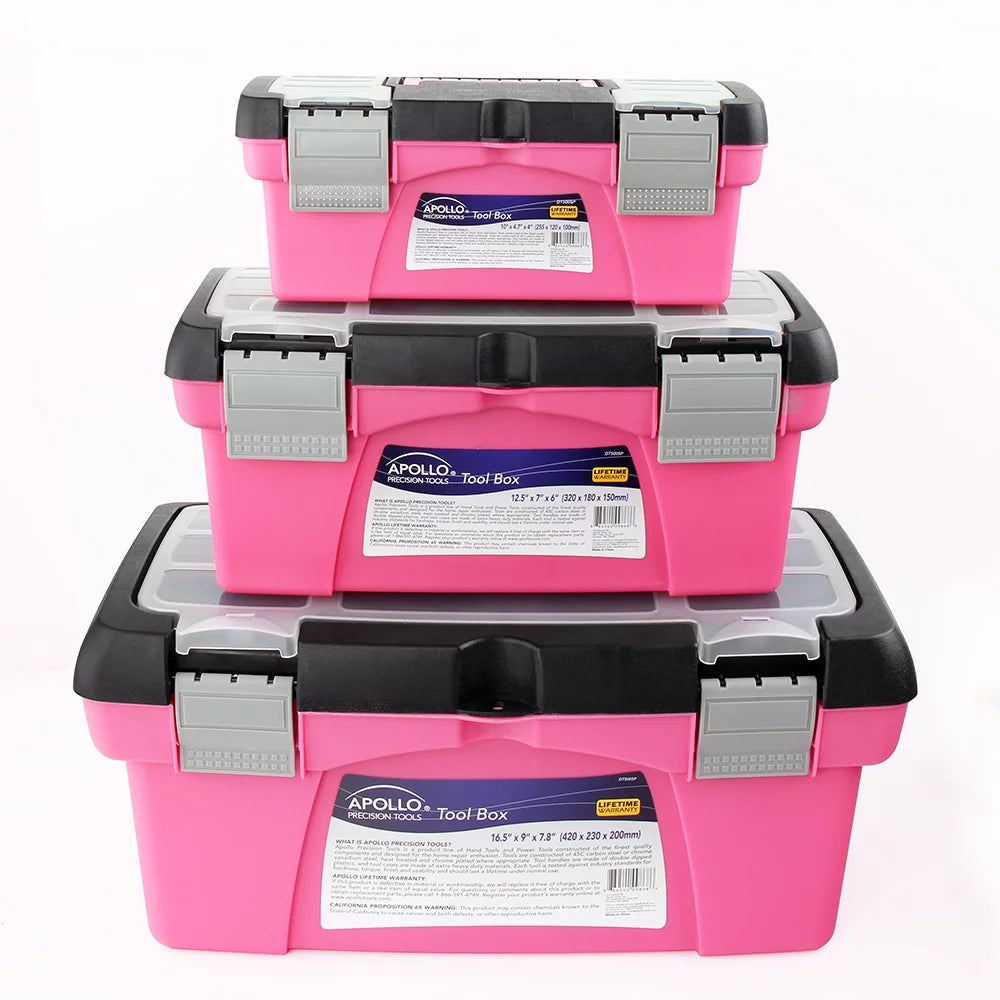 Apollo Precision Tools DT5005P 3-Piece Tool Box Pink