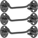 3 Pack Barn Door Lock, Premium 4 Inch Barn Door Latch, Stainless Steel Door Hook Lock, Thickened Sliding Barn Door Lock, Barn Door Locks and Latches with 12 Screws