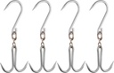 Uxcell 14.5'' Double Meat Hooks, 0.41'' Thickness Galvanized Integrated Swivel Meat Hook for Hanging Drying Smoking Meat Products, 4Pcs