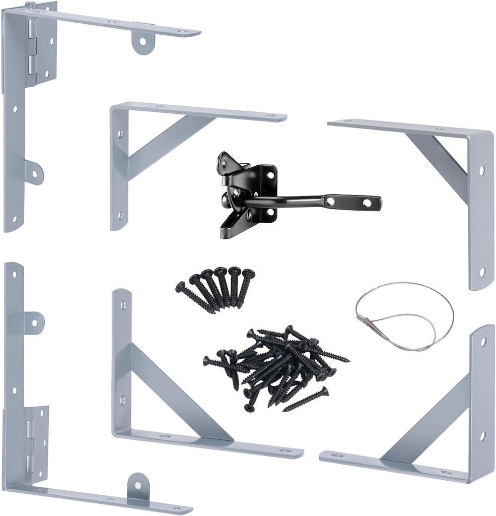 Gate Hardware Kit - anti Sag Gate Kit, Heavy Duty Gate Corner Brace Bracket No Sag Kit for Shed Doors, Wooden Fences, Driveway Gates, Corral Gates, Wood Windows