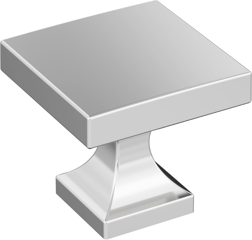 Amerock 10BX3702426 | Polished Chrome Cabinet Knob | 1-1/16 Inch (27Mm) Length | 10 Pack | Pedestal | Furniture Hardware