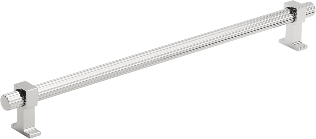 Amerock | Cabinet Pull | Polished Chrome | 10-1/16 Inch (256 Mm) Center to Center | Carrigan | 1 Pack | Drawer Pull | Drawer Handle | Cabinet Hardware