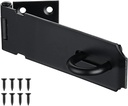JQK Door Hasp Latch Lock, 5 Inch 304 Stainless Steel Safety Packlock Clasp Thickness 1.9 Mm, Matte Black, DL130-PB