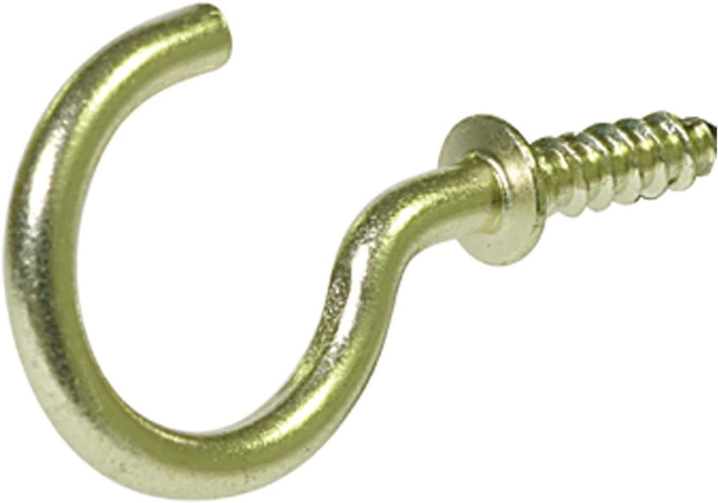 Hardware Essentials 320408 Hardware Essentials Solid Brass Cup Hook 1", Brass Finish, 100-Pack