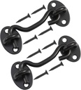 Rainspire (2 Pack) 4 Inch Privacy Hook and Eye Latch for Barn Door, Stainless Steel Gate Latch Barn Door Lock Cabin Hooks for Gate Shutters Window Slide Barn Shed Cabinet Bathroom, Black