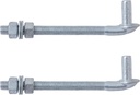 J-Bolt Gate Hinge 8", VIVIDA J-Bolt Post Hinge with 5/8" Gate Hinge Pin, J-Bolt Gate Hinge for Chain Link Fence, Galvanized Gate Hinge, Nuts & Washers Included, 2 Pack