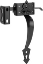Thumb Gate Latch for Wooden Fence, Self Closing Gate Fence Latch with Decorative Handle, Heavy Duty Door Latch Gate Lock Hardware Kit for Outdoor Garden, Pool, Metal Gate, Vinyl Fence, Black Finish