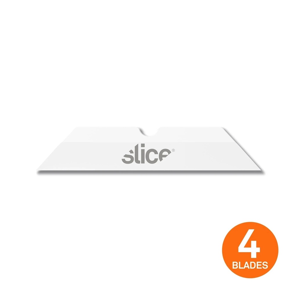 Slice 10408 Replacement Ceramic Safety Box Cutter Blades - Finger-Friendly and Dual Sided - (Pointed Tip) - Pack of 4