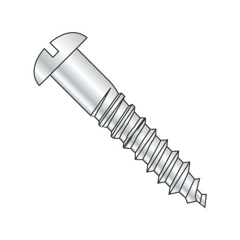 #10 X 1 3/4" Wood Screws/Slotted/Round Head/Steel/Zinc (Carton: 1,000 Pcs)