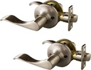 Design House 190553 Stratford 6-Way Universal Passage Hall and Closet Door Lever Satin Nickel 2-Pack