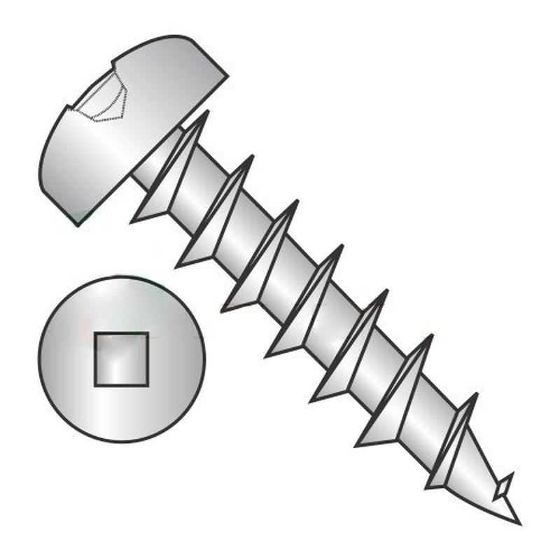 #6 X 1/2" Deep Thread Wood Screws/Square/Pan Head/Steel/Zinc/Full Thread (Carton: 10,000 Pcs)