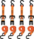BLACK+DECKER BDX1007 Black/Orange 1" X 10' Ratchet Tie down Straps with Ergonomic Handles (2,500 Lb Break Strength) for Securing Cargo, 4 Pack