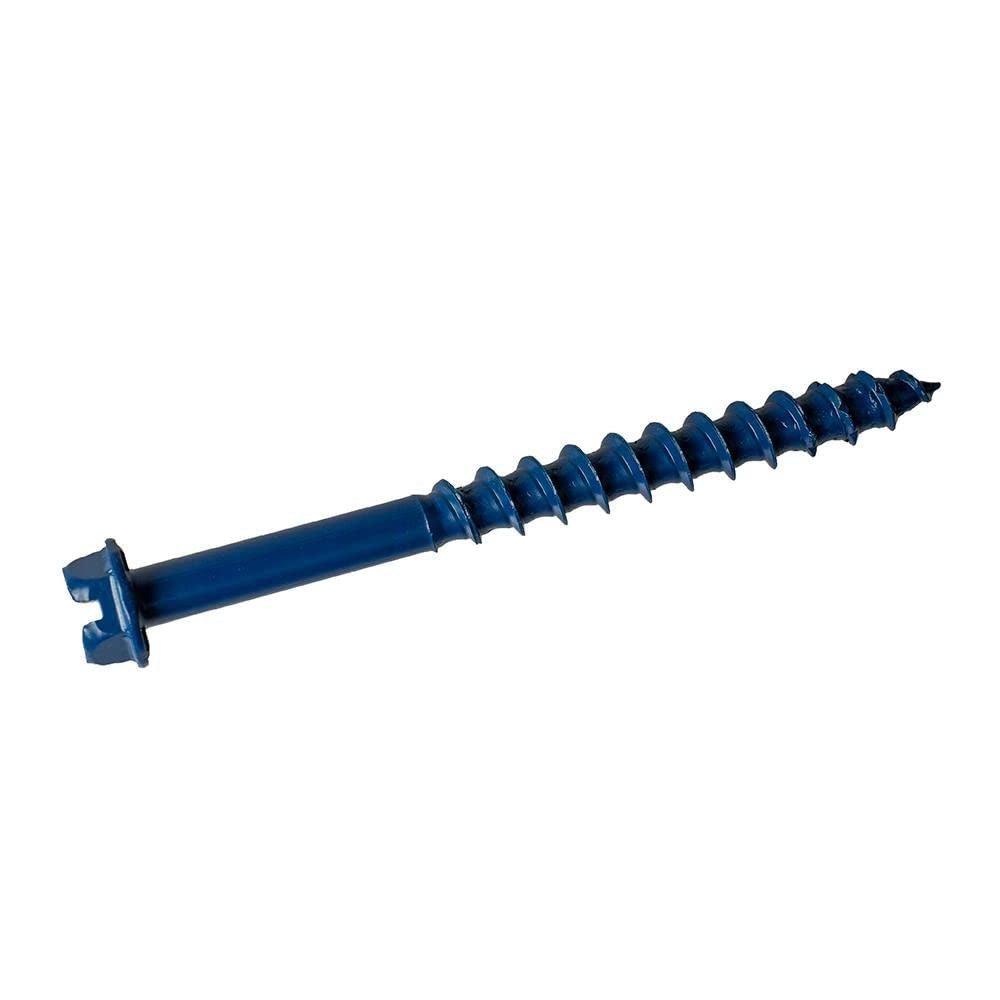 1/4 X 3 1/4 Simpson Hex Head Titen Turbo Concrete and Masonry Screw Anchor Zinc Plated W/Ceramic Coat Blue (5/16 in Hex) - Box (100)