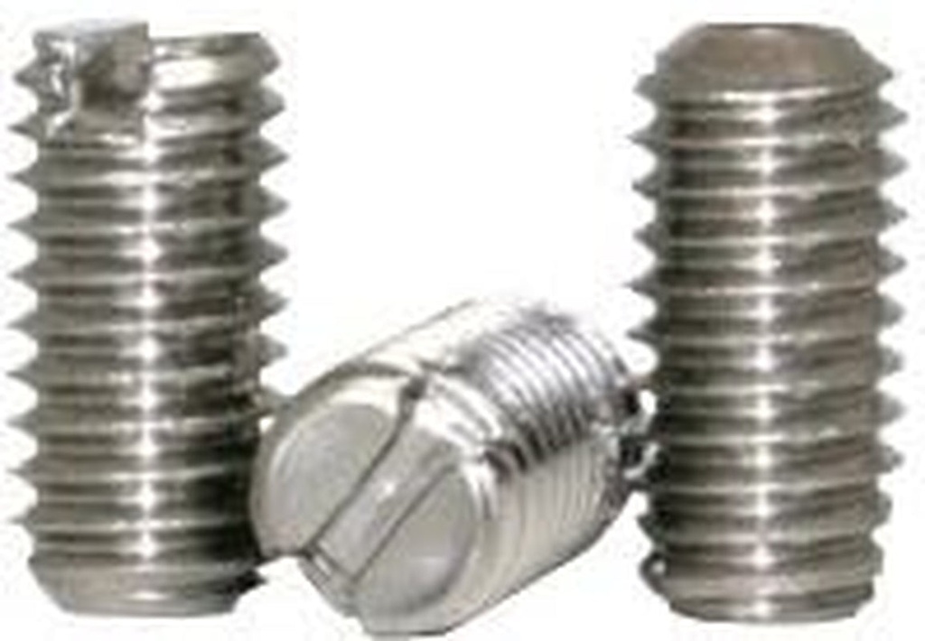 Slotted Socket Set Screws, Cup Point, 6-32 X 5/16", Stainless Steel, 18-8, Slotted Drive (Quantity: 100) Coarse Thread, 6 Grub/Blind/Allen/Headless Screw, Length: 5/16 Inch