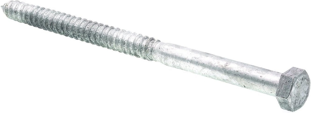 Prime-Line 9057586 Hex Lag Screws, 5/8 In. X 10 In, A307 Grade a Hot Dip Galvanized (5 Pack), Zinc