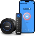Philips Wifi Smart Lock with Fingerprint Keypad, Turn Your Existing Deadbolt into a Smart Door Lock, Built-In Wifi, APP Remote Control, Keyless Entry Door Lock, Auto-Lock, Lock Status Logging, Black