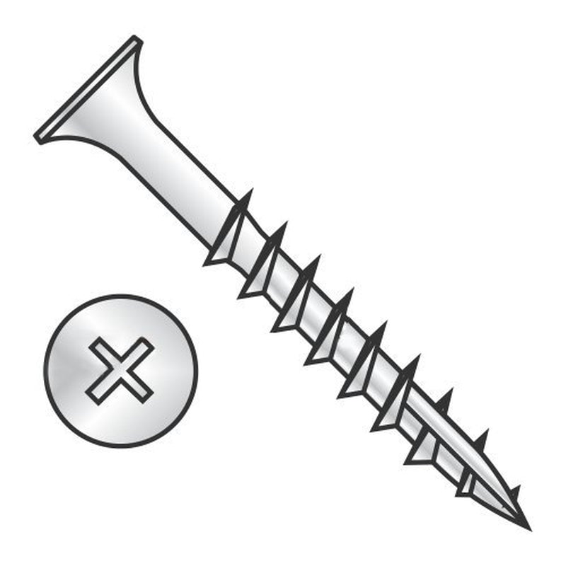 #8 X 1 5/8" Deck Screws/Phillips/Bugle Head/Steel/Dacrotized/Type 17 Pt/Type 17 Point (Carton: 5,000 Pcs)