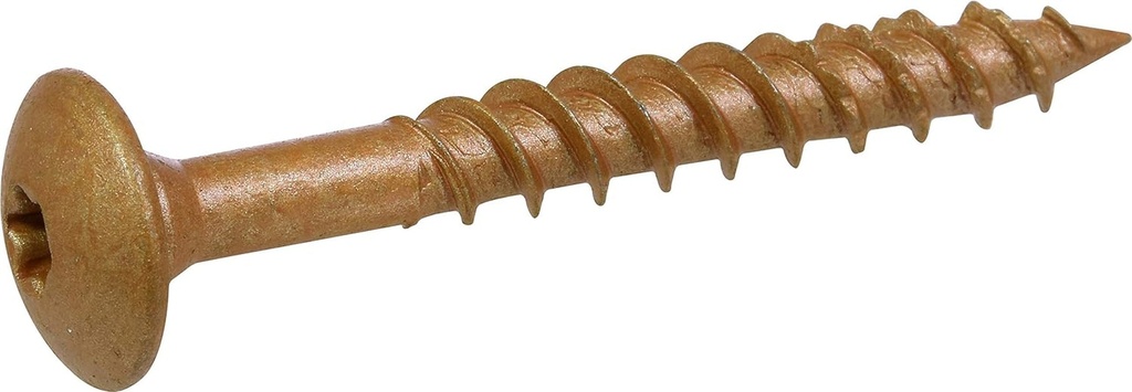 Power Pro 47872 Lag Screws, 1/4" X 1-1/2", Star Drive Construction Lag Screws, Rust Resistant, Ceramic Coated Bronze, 5Lb Tub, 375 Pcs