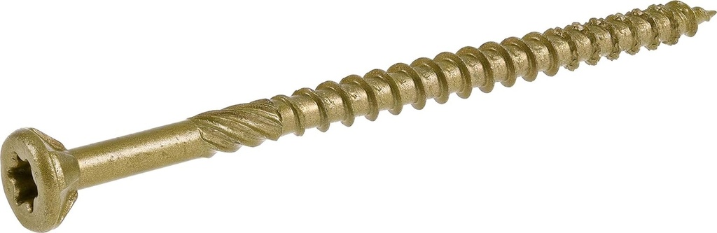 Power Pro 967788 Wood Screws, #9 X 3", Premium Outdoor Deck Screws, Rust Resistant, Epoxy Coated Bronze, 2000Pcs Tub (Packaging May Vary)