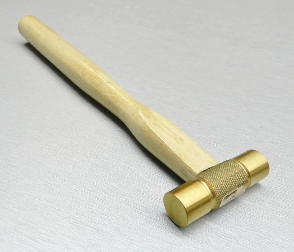 4Oz Brass Hammer Flat FACE Head Solid Brass Metalsmith Hobby and Craft Soft Hammer by JTS