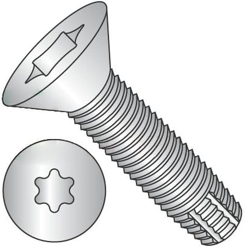 1/4-20 X 2 1/2" Type F Thread Cutting Screws/Six-Lobe/Flat Head / 18-8 Stainless Steel (Carton: 500 Pcs)