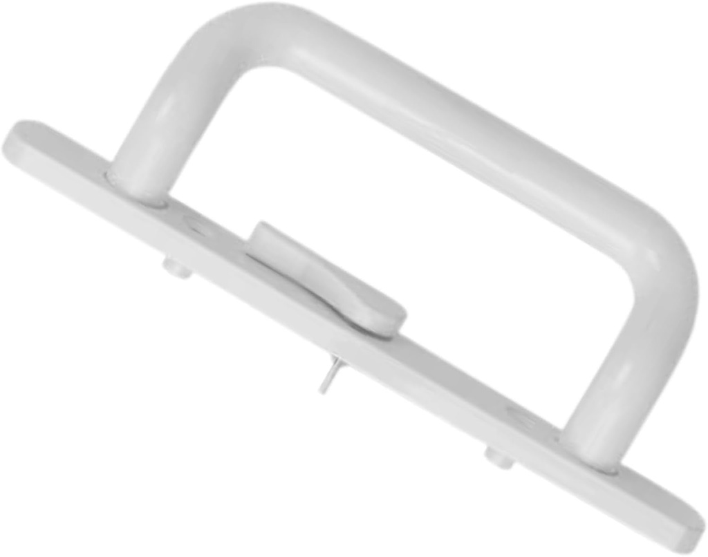 Sliding Glass Handle Set with off Set Latch Handle and Mortise Lock (White)