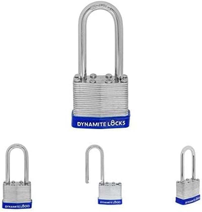 Set of 500, 40 Mm Laminated Steel Padlocks Keyed Alike Long Deep Shackle 2 Inches Body Width 1.5” Keyed Alike Padlocks Set, All the Same Key Premium Quality Life Time Warranty (500)