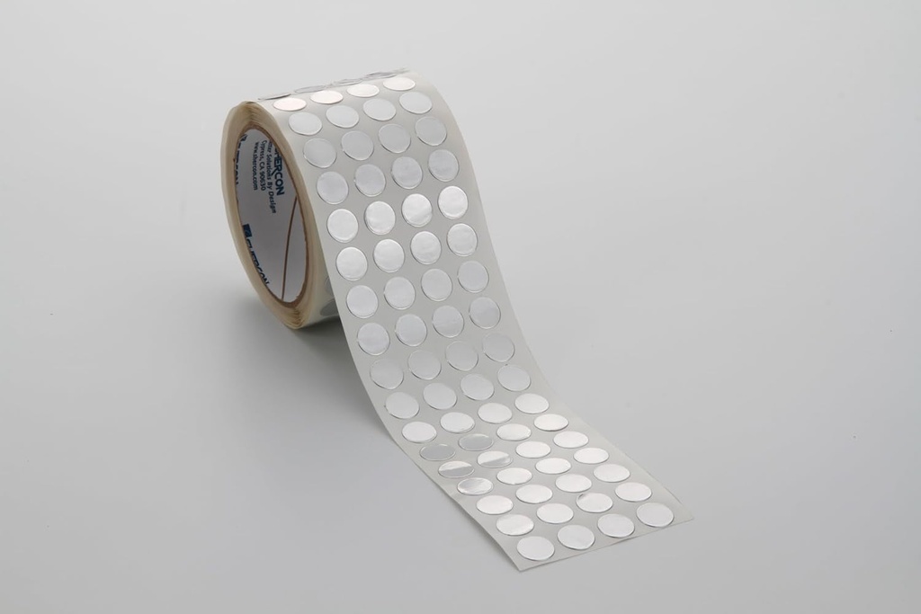 Caplugs AF04250 - AF-SH Series - Aluminum Foil Discs, Silver Aluminum Tape, Disc Diameter 4.250" (4-1/4"), 100 per Roll, Masking, Electroplating, Painting, Chemical Resistant, Thermally Conductive