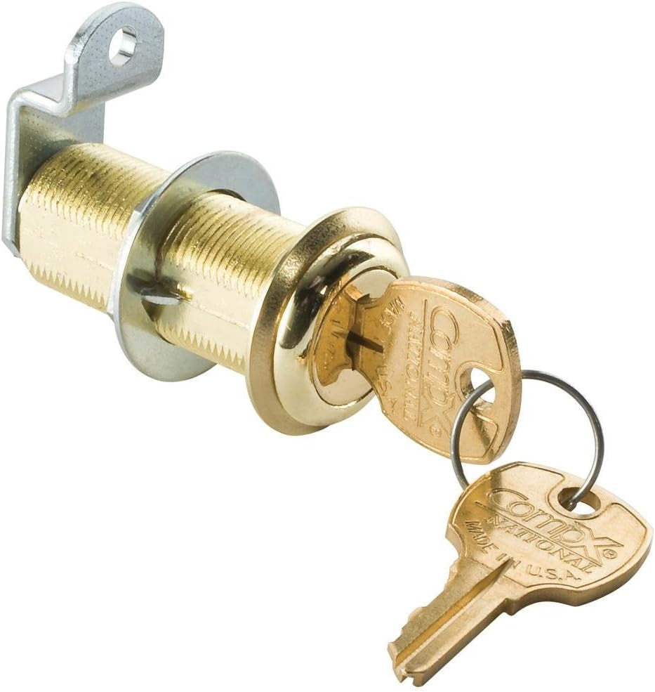 1-3/4" Long Cylinder Lock - Brass, Keyed Alike