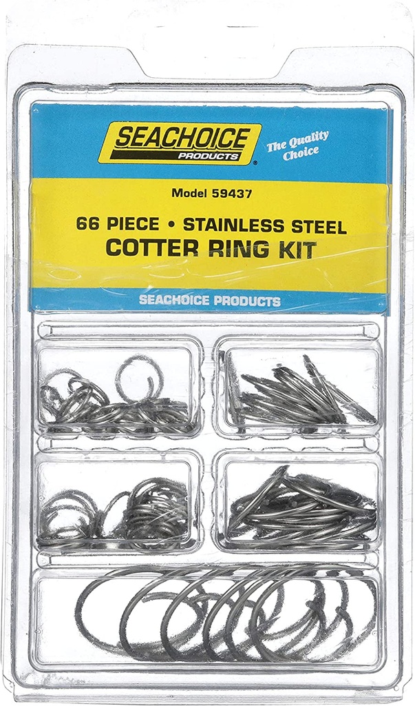 Seachoice Stainless Steel Cotter Ring Kit, 66 Piece, All Popular Sizes