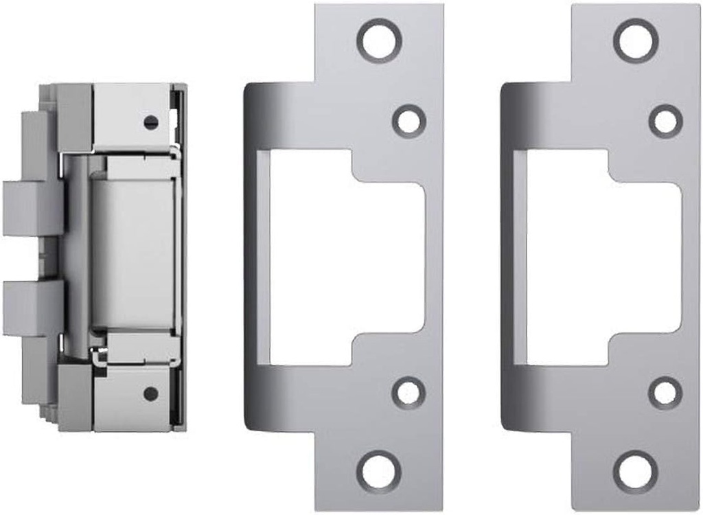 2 Set of HES 8000C Complete Pac for Latchbolt Locks, Includes the 801 & 801A Faceplates, Satin Stainless Steel (630), Dual Voltage (12/24 VDC/VAC)