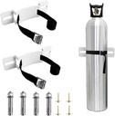Cylinder Wall Mounted Bracket，Propane Tank Holder，Gas Cylinder Holder Wall-Mounted Bracket Propane Tank Bracket ，With Screws and Safe Cylinder Wall Mounted Bracketty Belt (White 2Psc)
