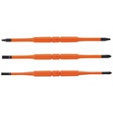 Klein Tools 13157 3-Piece Screwdriver Blades/Insulated Double-End Replacements for Klein Insulated Screwdrivers