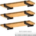 6 Pcs Heavy Duty Shelf Brackets 8 Inch Industrial Metal Floating Bracket Shelving Supports Wall Mounted with Lip (Not Included Planks)
