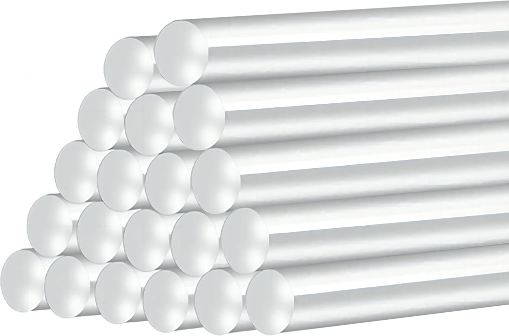 Hot Glue Sticks, Full Size, 8" Long X .43" Diameter, Clear, 100 Sticks, PALOKA