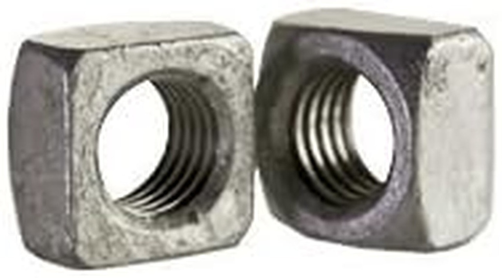 7/16"-14 Square Nuts, Grade 2 Steel, Hot Dip Galvanized (Quantity: 1000)