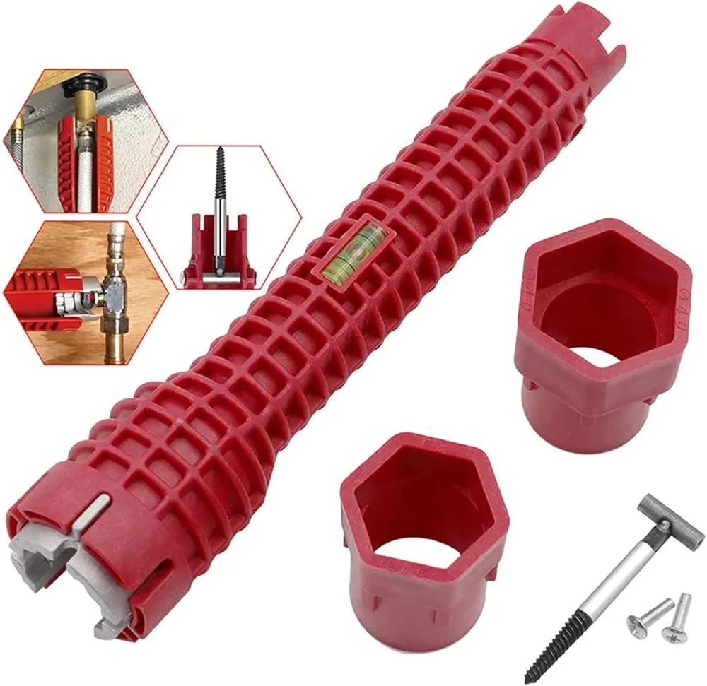 NOGIS 8 in 1 Multifunction Faucet & Sink Installer Wrench Plumbing Tool Water Pipe Spanner for Toilet Bowl/Sink/Bathroom/Kitchen Plumbing and More,Repair and Installation Tools