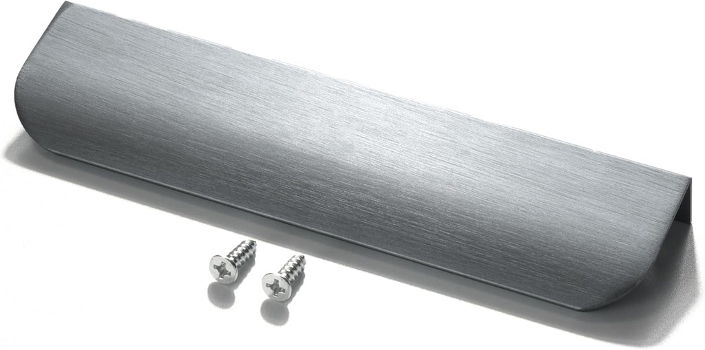 Finger Edge Pulls for Cabinets, Hidden Drawer Pulls - Flat Cabinet Pulls for Easy Installation - Cabinet Handles Modern Aluminum Alloy Kitchen Furniture Upgrade(8, Grey, 150Mm/5.91Inch)