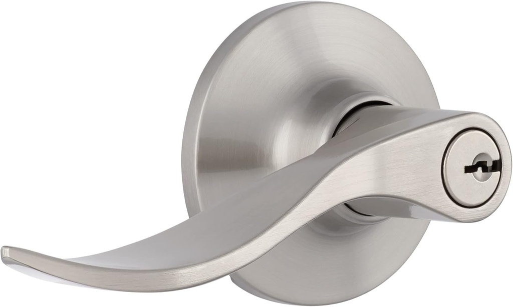 Miseno MLK1011 Torry Wave Single Cylinder Keyed Entry Door Lever Set - Satin Nickel