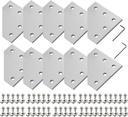 CNCYEAH 2020 Corner Bracket 10PCS L Shape Silver 5 Hole Aluminum Extrusion Connector 50PCS M5*8Mm Screws 50PCS Wrench for 2020 Aluminum Extrusion Profile