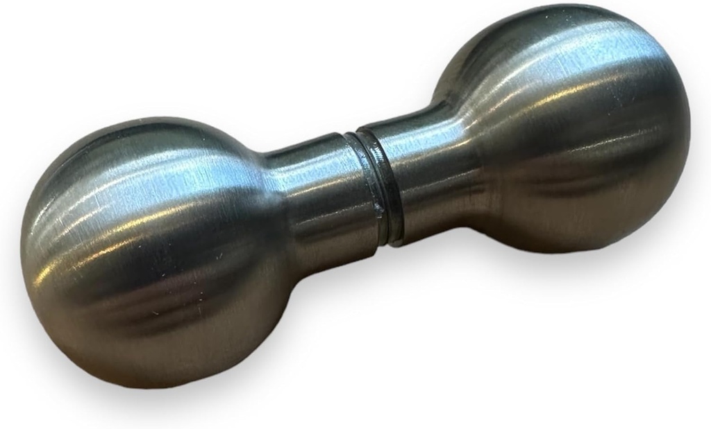 Solid Stainless Steel Ball Back-To-Back Glass Shower Door Handle Knob, Satin Brush Finish (Ball Shape (Small), 10)